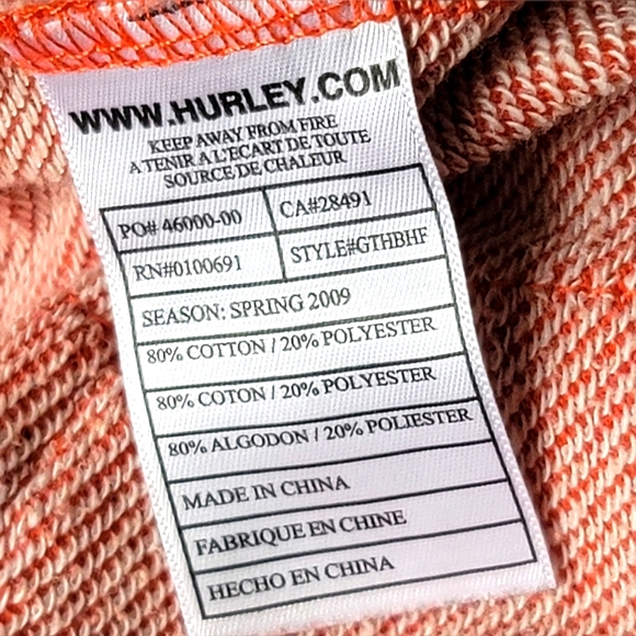 Hurley Girls Orange/Coral Thick Jacket Size XL - Picture 10 of 12